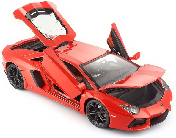 PARAPLY Bburago 1:18 Lamborghini Aventador LP700-4 Turuncu Model Araba Kız Erkek Çocuk Oyuncak Eğitici Oyunc - 2