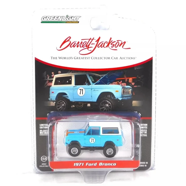 PARAPLY Greenlight 1/64 Barrett-Jackson Series 14- 1971 Ford Bronco 37310-F Kız Erkek Çocuk Oyuncak Eğitici - Resim 2