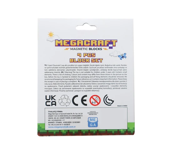 PARAPLY Megacraft 9 Parça Taş Blok 2 Kız Erkek Çocuk Oyuncak Eğitici Oyuncaklar - 3