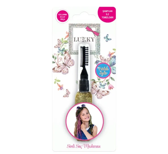 PARAPLY Lukky Saç Maskarası Simli Altın Kız Erkek Çocuk Oyuncak Eğitici Oyuncaklar ürün görseli 1