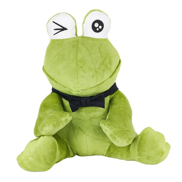 PARAPLY 1430 Peluş Papyonlu Oturan Yeşil Kurbağa -My Friend Toys Kız Erkek Çocuk Oyuncak Eğitici Oyuncaklar ürün görseli
