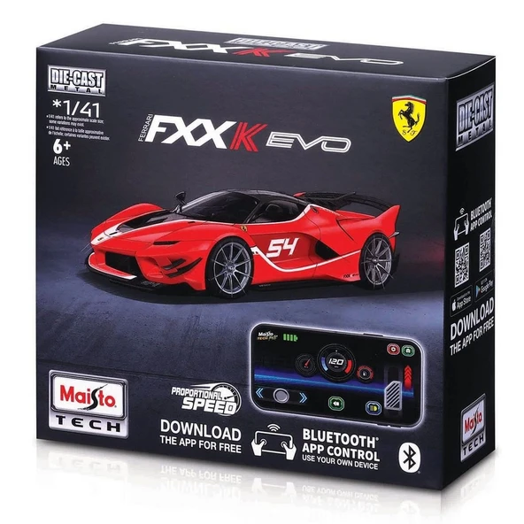 PARAPLY Maisto 1:41 APP Control Kumandalı Metal Araba Ferrari FXX K EVO Kız Erkek Çocuk Oyuncak Eğitici Oyun - Resim 2