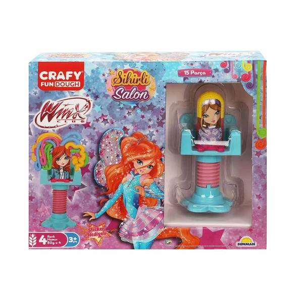 PARAPLY Crafy Winx Sihirli Salon Oyun Hamur Seti 15 Parça Kız Erkek Çocuk Oyuncak Eğitici Oyuncaklar - 3