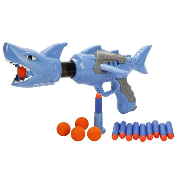 PARAPLY ZAP SİLAH SÜNGER TOP ATAN SHARK 2İN 10TOP Kız Erkek Çocuk Oyuncak Eğitici Oyuncaklar - 2