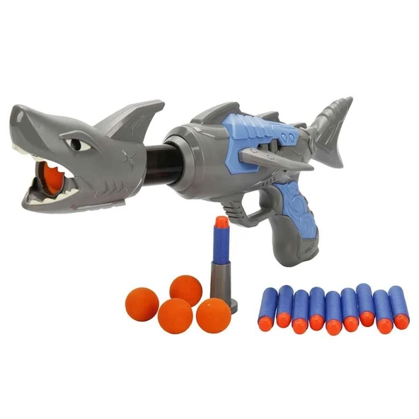 PARAPLY ZAP SİLAH SÜNGER TOP ATAN SHARK 2İN 10TOP Kız Erkek Çocuk Oyuncak Eğitici Oyuncaklar - 3