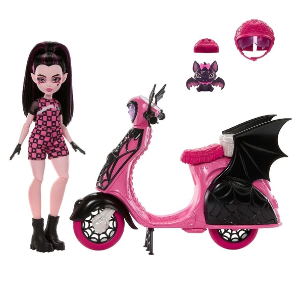 PARAPLY JDR61 Monster High Vamptastic Scooter Draculaura Kız Erkek Çocuk Oyuncak Eğitici Oyuncaklar - Resim 3