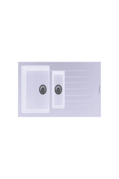 Luxell Nil Beyaz 1,5 Göz Damlalıklı Granit Eviye (Lx-1000)