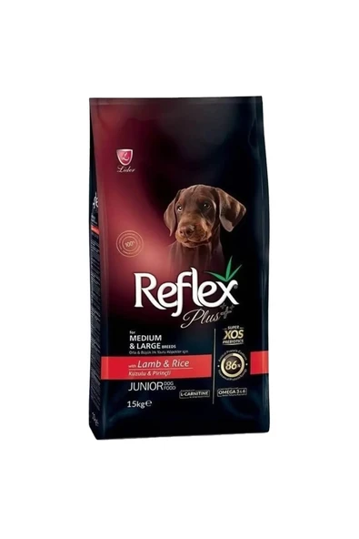 Reflex Plus Orta ve Büyük Irk Kuzu Etli Yavru Köpek Maması 15kg