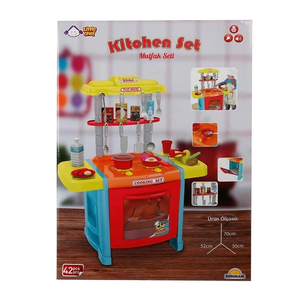 PARAPLY 92214 SUN-YFN-LCH-MUTFAK SET FIRIN OCAK 42PRÇ SES IŞIK BYK KUTU Kız Erkek Çocuk Oyuncak Eğitici Oyun - Resim 2