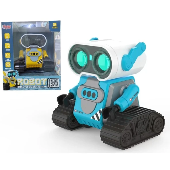 PARAPLY S-023 4568 MAVİ-SARI UK FF ŞARJLI 2 4G ROBOT ARABA Kız Erkek Çocuk Oyuncak Eğitici Oyuncaklar - 1