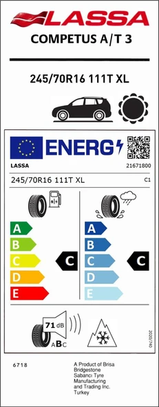 245/70R16 111T XL COMPUTES A/T/3 LASSA - 4
