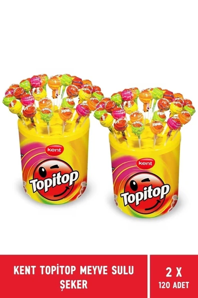 Kent Topitop Meyve Sulu Şekerleme 120'li Kavanoz - 2 Adet