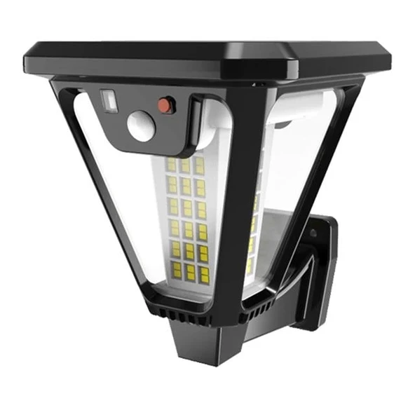 Powermaster HS-V83 Solar Panelli 3 Modlu Kumandalı Hareket Sensörlü 100 SMD Ledli Şarjlı Duvar ve Bahçe Lambası ürün görseli 1