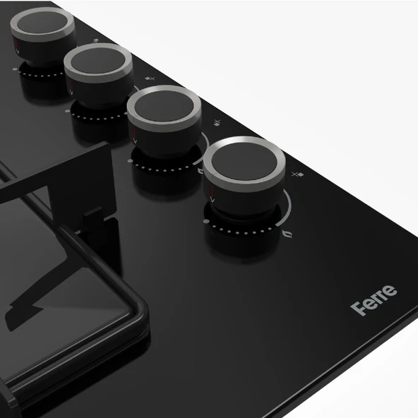 Ferre FLOWART  Serisi Siyah Set (SS205 + QBL63CS +D077 ) - Emaye Izgara - 4