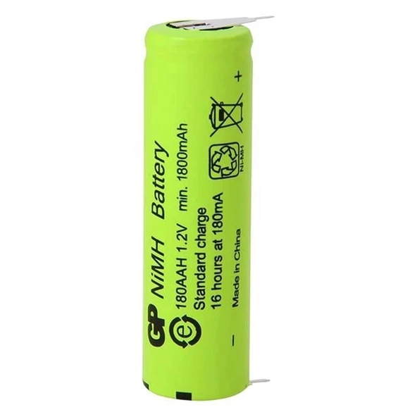 Gp 1.2 Volt 1800 Ma Düz Kafa Puntalı Şarjlı AA Kalem Pil 180AAh - 2