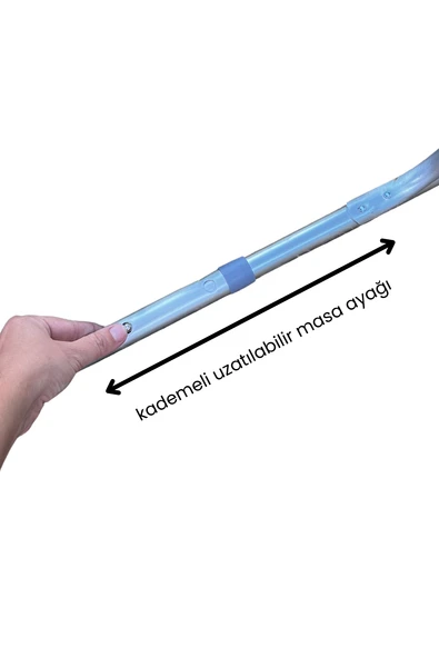 153CAMP0311 Rox Camping Katlanır Açık Gri Kamp Masası 120 cm Kademeli Ayaklı, Dayanıklı ve Portatif - Resim 4