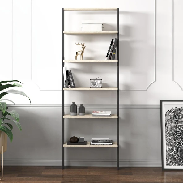 Hero 5 Raflı Modern Kitaplık - 180 cm - 2