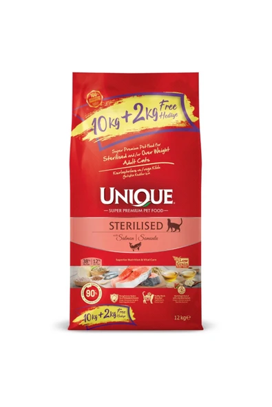 Unique Kısırlaştırılmış Kedi Maması Somonlu 10 2 Kg ürün görseli