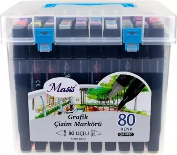 Masis Twin Markör 80 Li PP Marker Kalem ürün görseli 1