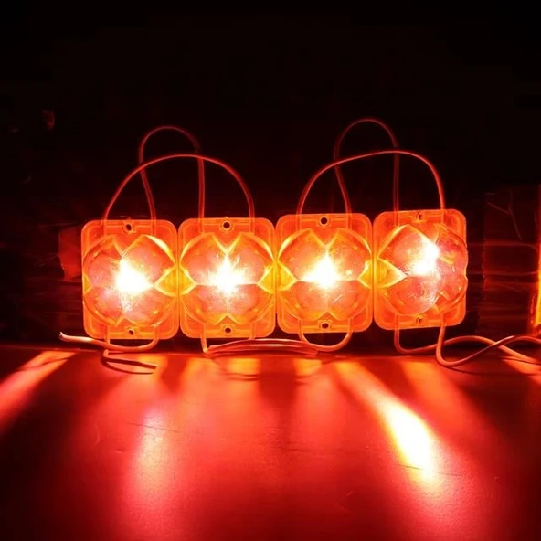 Powermaster PM-14720 12 Volt 2 Watt Kırmızı Sabit 4333-3030 Modül Led 43x33x28mm - Resim 2