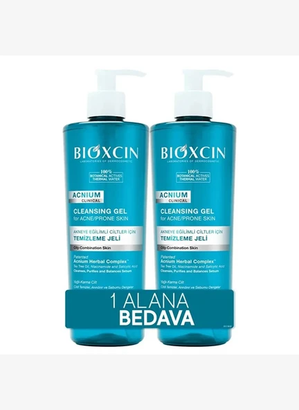 Bioxcin Acnium Yüz Yıkama Jeli Sebium Dengeleyici 500 ml - 1+1 Hediyeli 8680512634836 ürün görseli