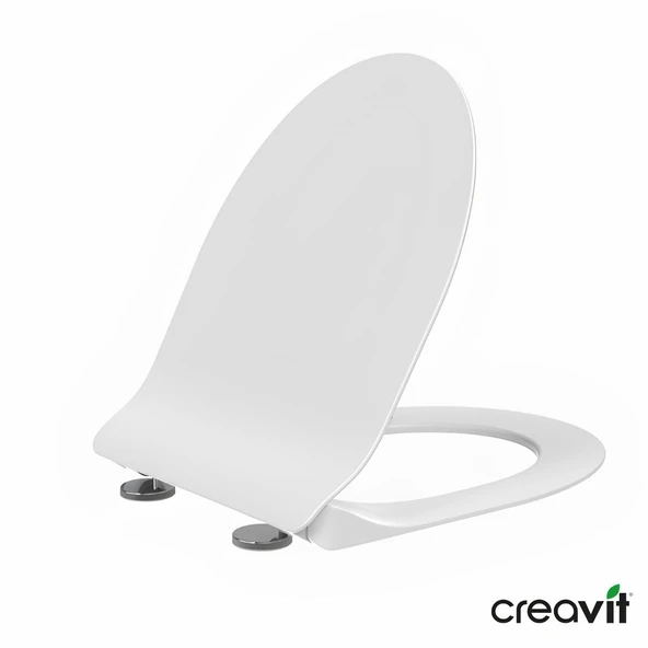 Creavit Ness Beyaz Kanalsız Açık Montaj Asma Klozet NS322, Creavit Ness Duroplast Yavaş Kapak KC3403.02 - Resim 4