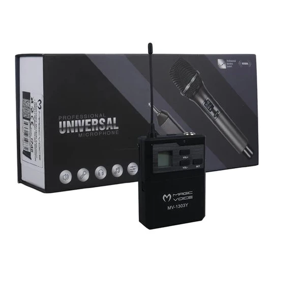 MagicVoice MV-1303Y UHF 1 Yaka + 1 Headset Kablosuz Profesyonel Telsiz Mikrofon - 2
