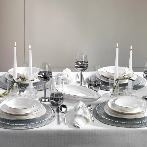 Schafer Dina Yemek Takımı 56 Parça-Platin ürün görseli 1