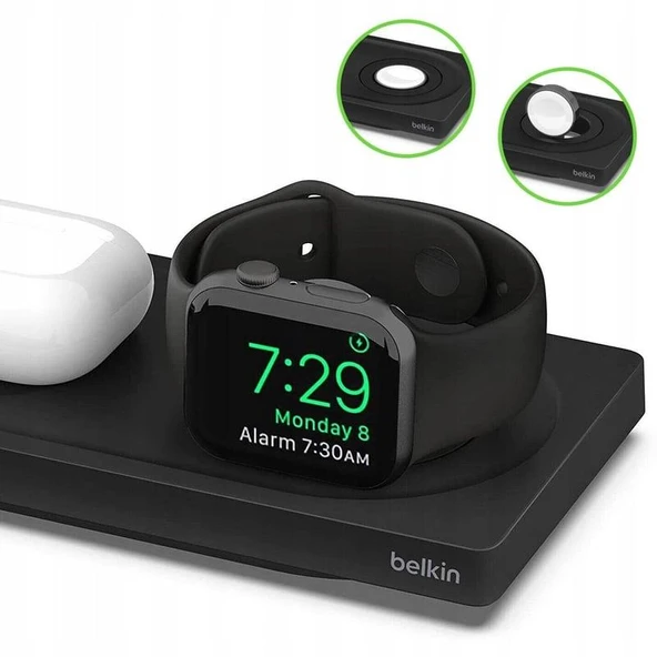 Belkin BC PRO Magsafe 3in1 Kablosuz Şarj Pedi (Apple Watch Series 7, 8, Ultra için Hızlı Şarj) - TESHİR - 4