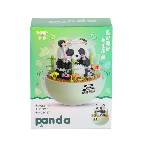 ZeycanHome P1274 Panlos Panda Blok Seti 510 Parça -Vagon life Kız Erkek Çocuk Oyuncak Eğitici Oyuncaklar ürün görseli