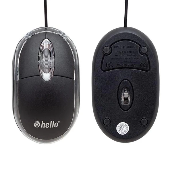 Hello HL-18736 Optik Işıklı 800 DPI Kablolu Mouse - 2