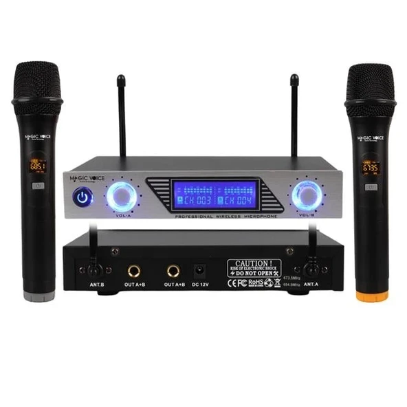 Magicvoice MV-1312EE UHF 2 El Kablosuz Telsiz Mikrofon ürün görseli