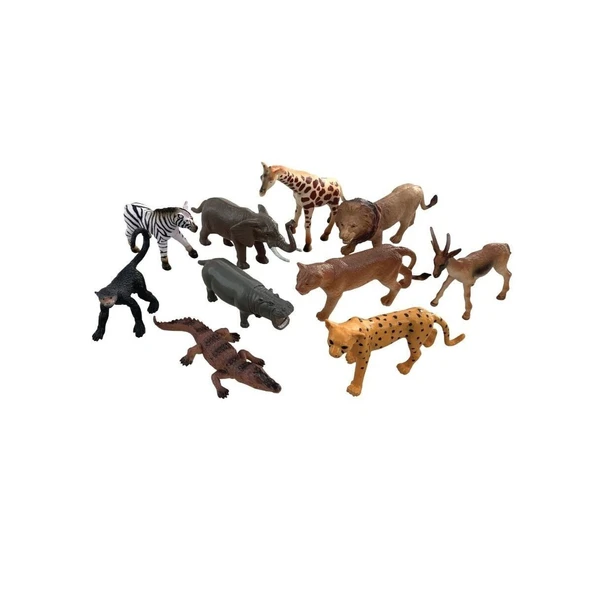 ZeycanHome SH-D58011 Vardem Kutulu 10 Parça Vahşı Hayvan Seti Kız Erkek Çocuk Oyuncak Eğitici Oyuncaklar - Resim 3