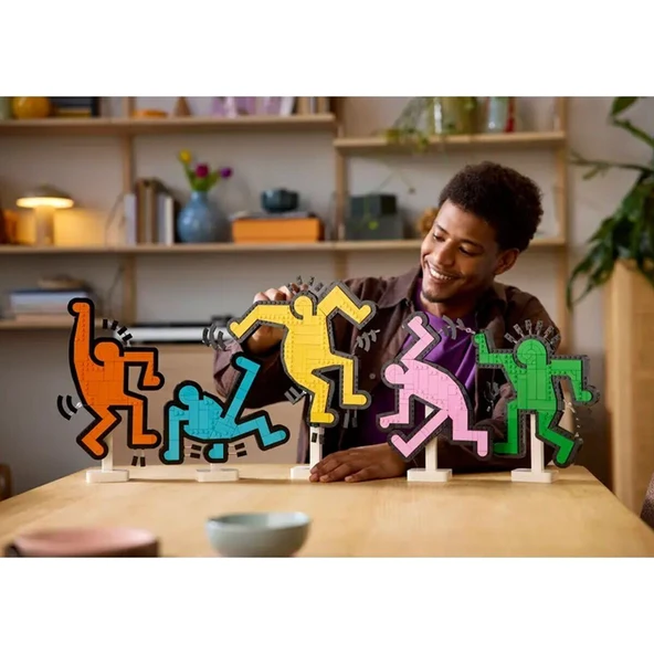 ZeycanHome 31216 Lego icons - Keith Haring – Dans Eden Figürler 1773 parça +18 yaş Kız Erkek Çocuk Oyuncak Eğit - Resim 3