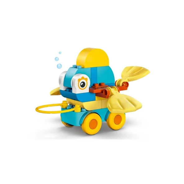 ZeycanHome 10448 Lego Duplo 3'ü1 Arada Tekerlekli Hayvanlar 58 parça +2 yaş Kız Erkek Çocuk Oyuncak Eğitici Oyu - Resim 3