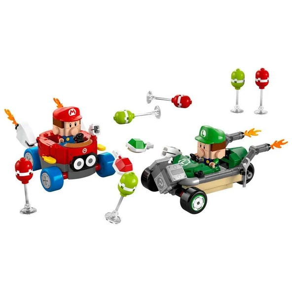 ZeycanHome LEGO Super Mario: Mario Kart – Baby Mario ile Baby Luigi Kız Erkek Çocuk Oyuncak Eğitici Oyuncaklar ürün görseli 1