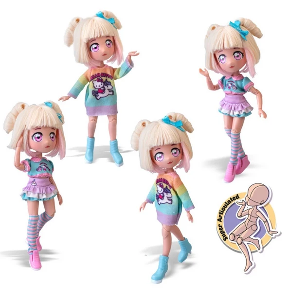 ZeycanHome Hello Kitty Manga Bebek BFF Kız Erkek Çocuk Oyuncak Eğitici Oyuncaklar - Resim 2