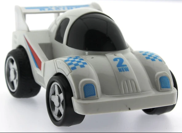 ZeycanHome Sürtmeli Kırılmaz Beyaz Yarış Arabası F559 Kız Erkek Çocuk Oyuncak Eğitici Oyuncaklar ürün görseli 1