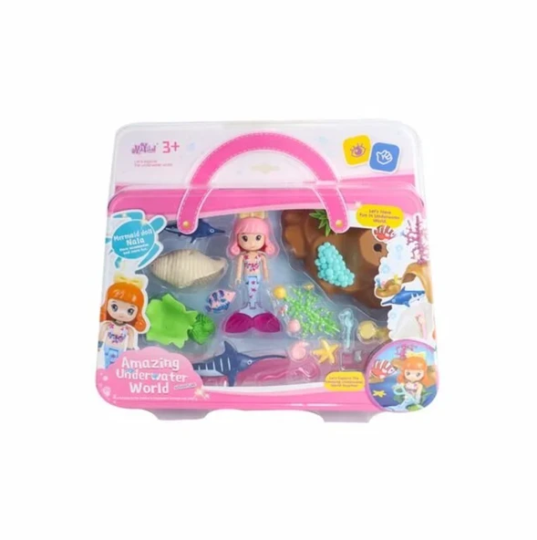 ZeycanHome Pembe Saçlı Denizkızı Maylla Resif Mini Oyun Seti Kız Erkek Çocuk Oyuncak Eğitici Oyuncaklar ürün görseli 1