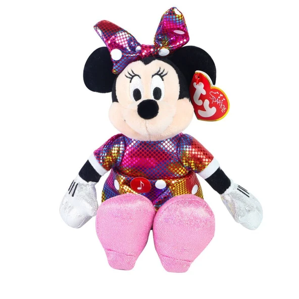 ZeycanHome TY Sparkle Sesli Peluş Minnie Mouse Rainbow 21cm Kız Erkek Çocuk Oyuncak Eğitici Oyuncaklar - Resim 2