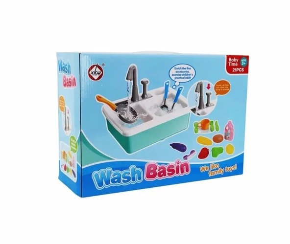 ZeycanHome Su Pompalı Evye ve Aksesuarlı Mutfak Seti Kız Erkek Çocuk Oyuncak Eğitici Oyuncaklar ürün görseli 1