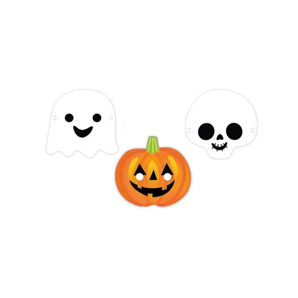 ZeycanHome THW1730 Halloween Kağıt Maske 6adet, asorti Kız Erkek Çocuk Oyuncak Eğitici Oyuncaklar - 1
