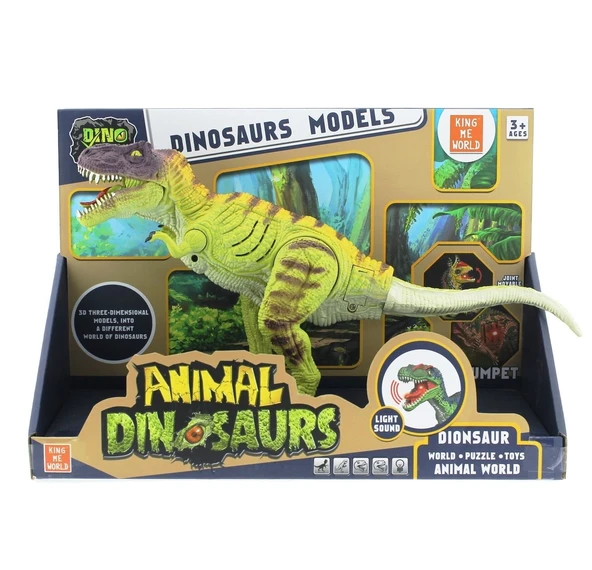 ZeycanHome Sesli ve Işıklı Dinozor T-Rex 34cm Kız Erkek Çocuk Oyuncak Eğitici Oyuncaklar - Resim 2