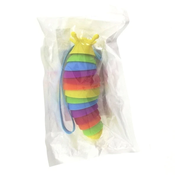 ZeycanHome Kıvrılabilen Renkli Plastik Salyangoz Anahtarlık Sarı Kız Erkek Çocuk Oyuncak Eğitici Oyuncaklar ürün görseli 1