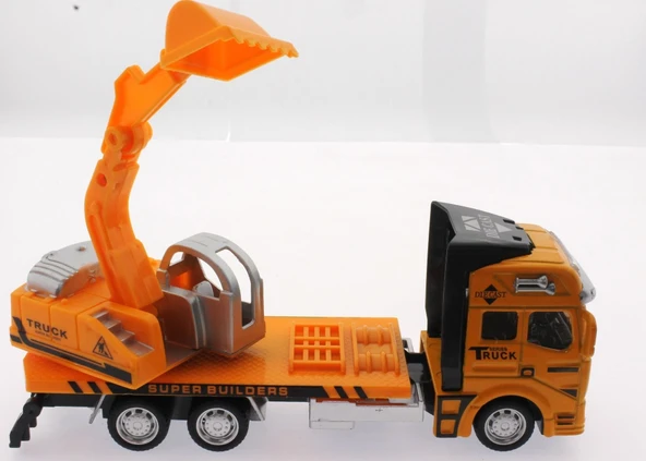 ZeycanHome Die Cast Çek Bırak Sarı Kepçe Kız Erkek Çocuk Oyuncak Eğitici Oyuncaklar - Resim 2