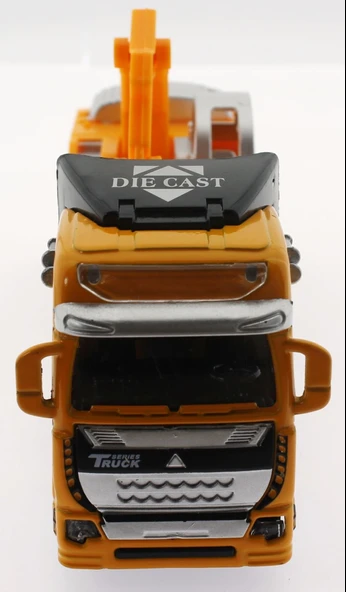 ZeycanHome Die Cast Çek Bırak Sarı Kepçe Kız Erkek Çocuk Oyuncak Eğitici Oyuncaklar - Resim 3