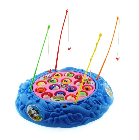 ZeycanHome Yuvarlak Mavi Balık Tutma Oyunu Kız Erkek Çocuk Oyuncak Eğitici Oyuncaklar - Resim 3