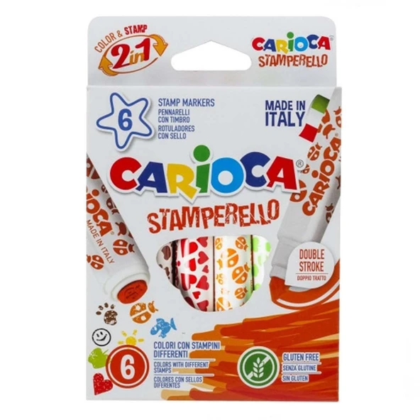 ZeycanHome Carioca Stamperello Keçeli Boya Kalemi 6'lı Kız Erkek Çocuk Oyuncak Eğitici Oyuncaklar ürün görseli