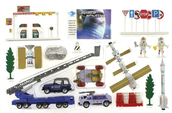 ZeycanHome Die Cast Merdivenli Uzay Seti 30 Parça Jp8106 Kız Erkek Çocuk Oyuncak Eğitici Oyuncaklar - Resim 2