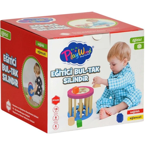 ZeycanHome Playwood Eğitici Ahşap Silindir Bultak Kız Erkek Çocuk Oyuncak Eğitici Oyuncaklar - Resim 2